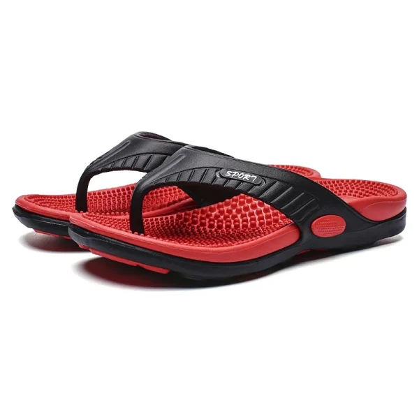 Luxury Breathable Massage Flip Flops for Men Size 46 Summer Sandals - Image 2