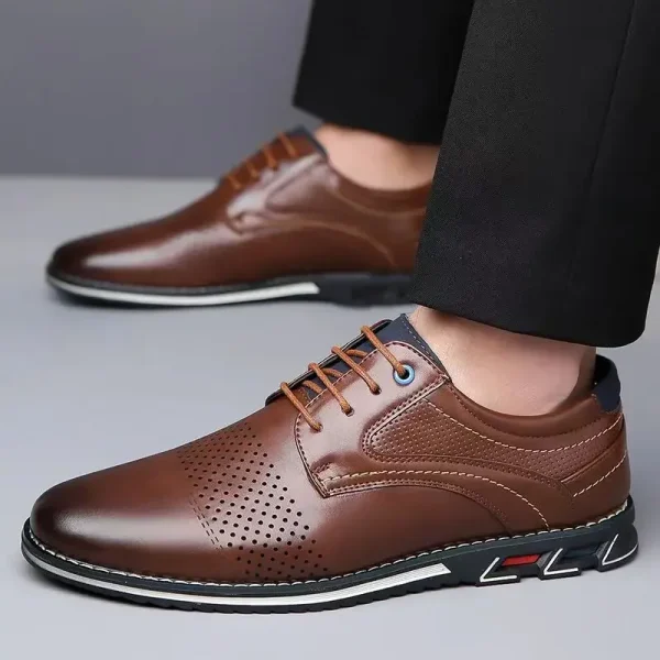 Luxury Black Leather Oxford Shoes for Men Big Sizes 48 to 53 - Image 2