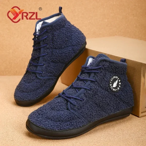 Warm Lightweight High Top Cotton Slippers for Men Winter Indoor Use - Image 2