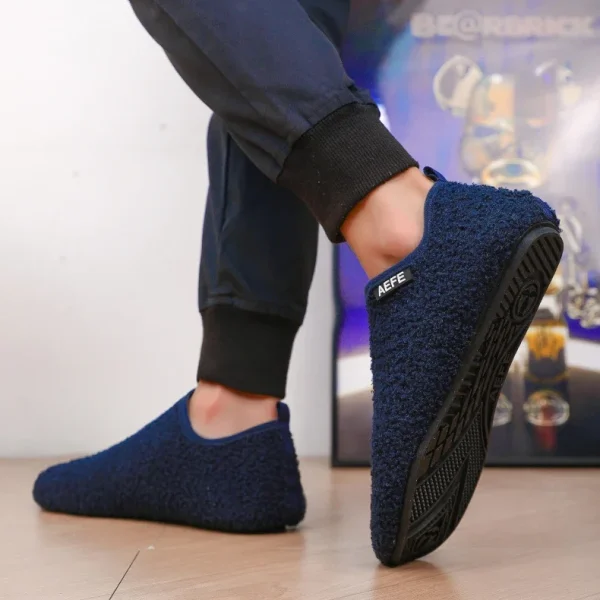 Warm Lightweight Cotton Slippers for Men Plush Winter Home Loafers - Image 2