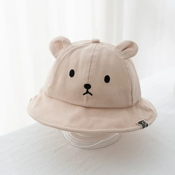 Cute Bear Baby Bucket Hat with Ears for Boys and Girls - Cotton Sun Protection - Image 5