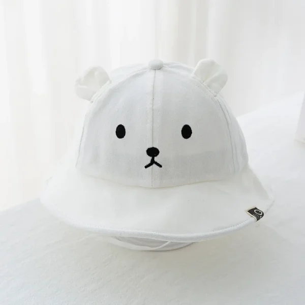 Cute Bear Baby Bucket Hat with Ears for Boys and Girls - Cotton Sun Protection - Image 4