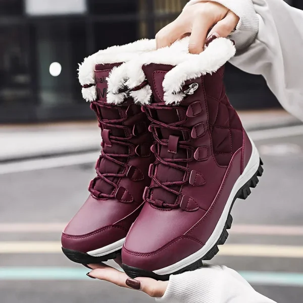 Women's Waterproof Winter Ankle Boots with Thick Fur and Non-Slip Sole - Image 5