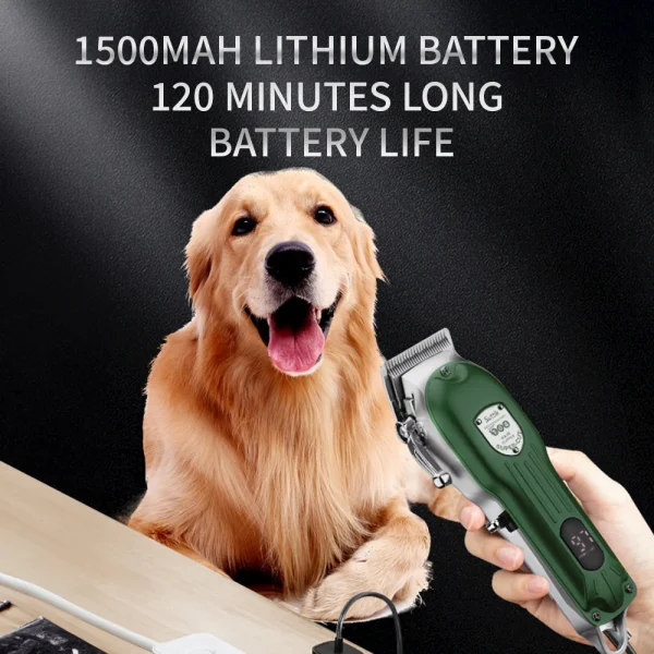 Rechargeable Low Noise Dog Hair Clipper for Professional Pet Grooming - Image 2